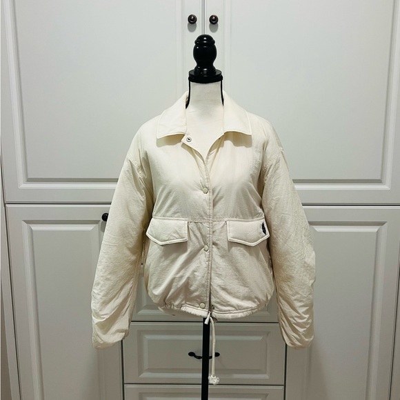 NWOT We the Free | Free People | Off the Bleachers Coaches Jacket Off White Sz S - Picture 7 of 15